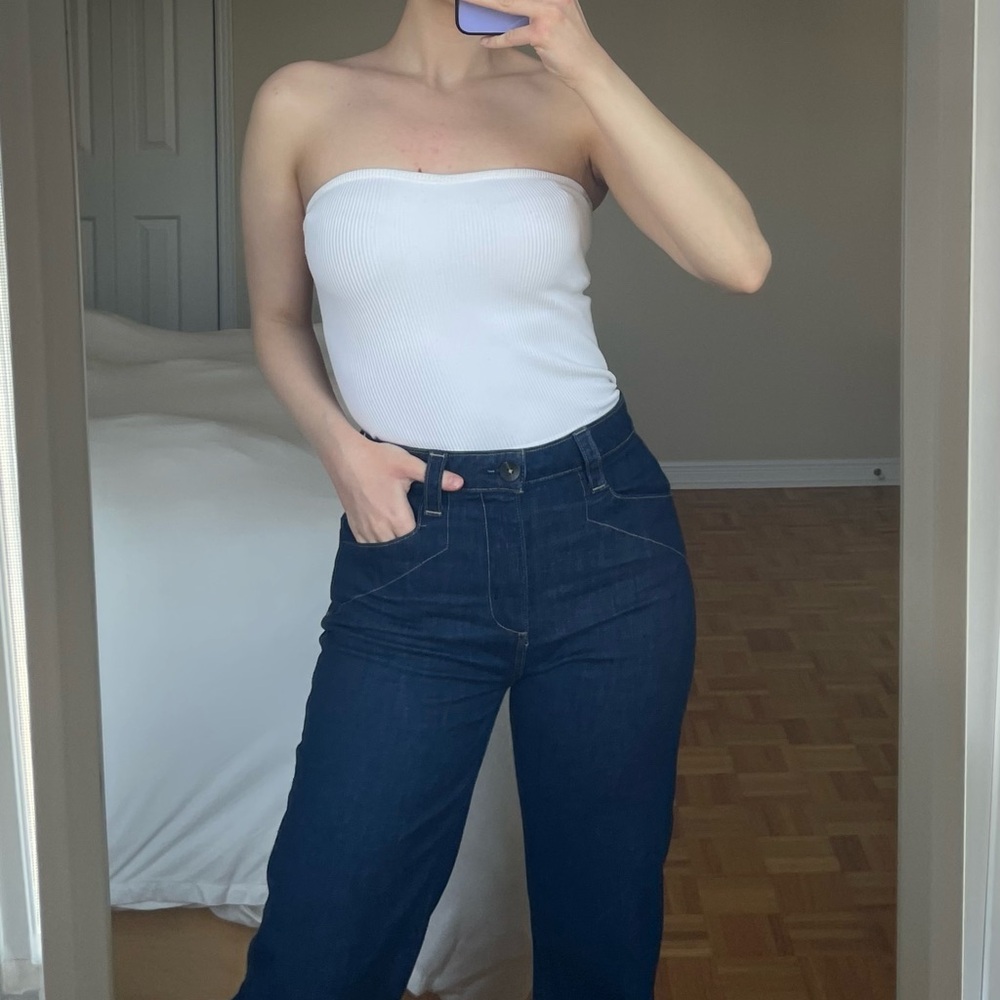 Garage White Tube Top